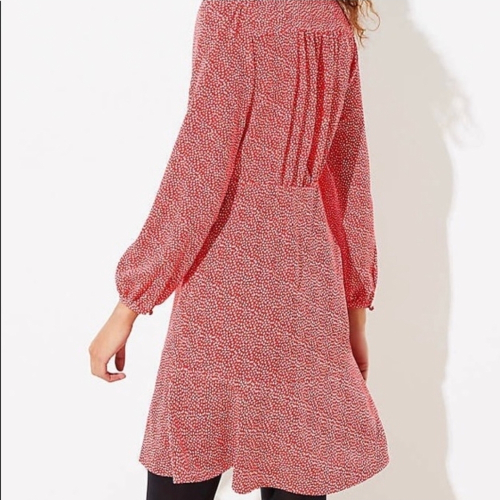 Loft Red Button-Down Dress Size 6 - Picture 10 of 11